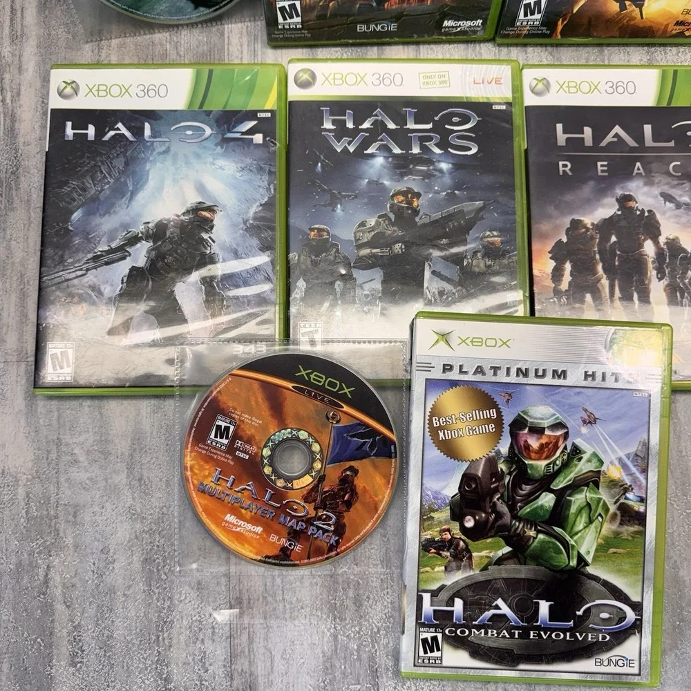 Halo Bundle OG Xbox & 360 8 Game Lot Halo 1 2 3  4 Reach Wars Combat - Picture 4 of 6